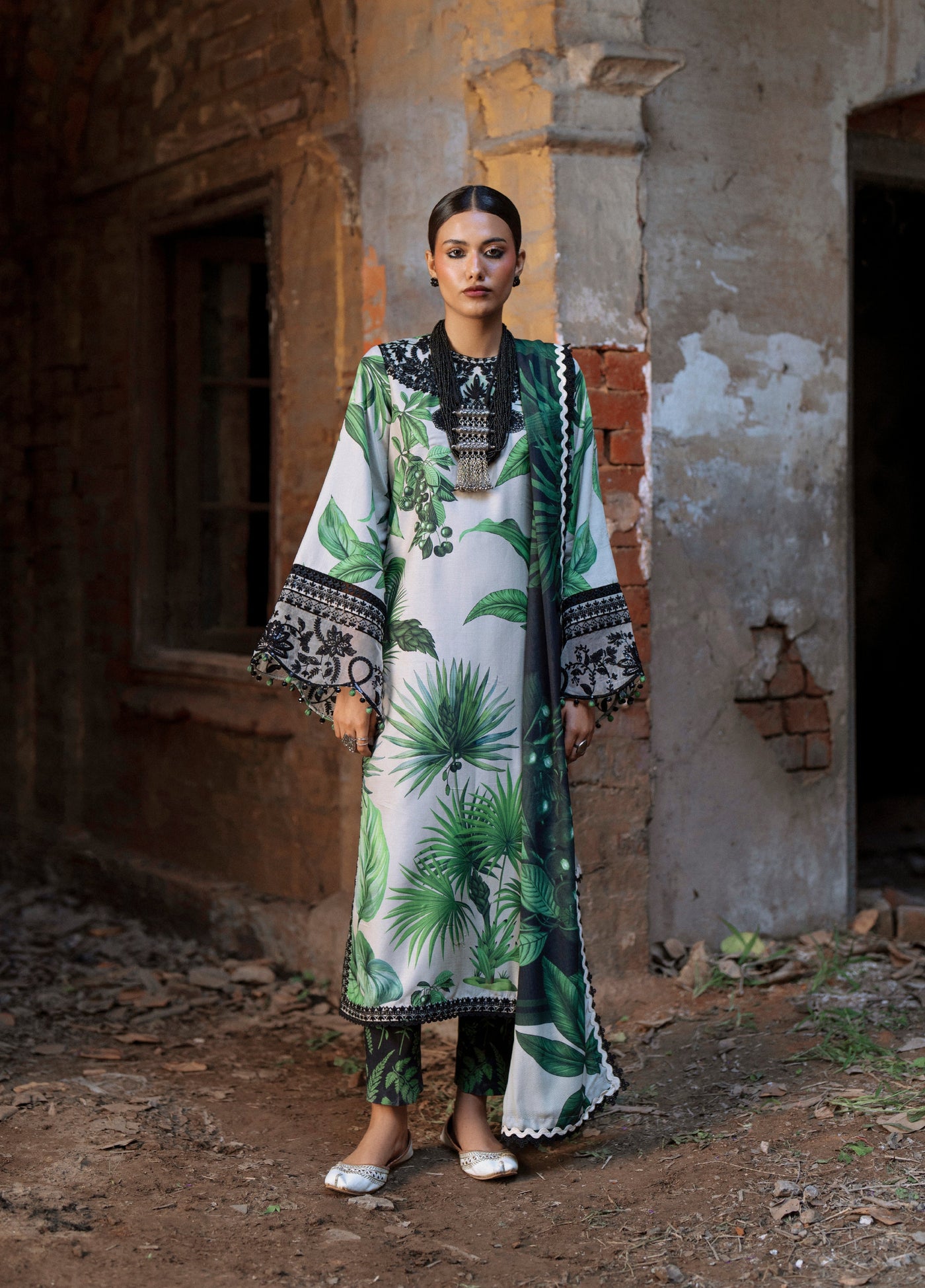 AJR Sard Shaam Embroidered Unstitched Linen Suits 3 Piece AJR25SS AJRW-02 GULBAHAR - Winter Collection