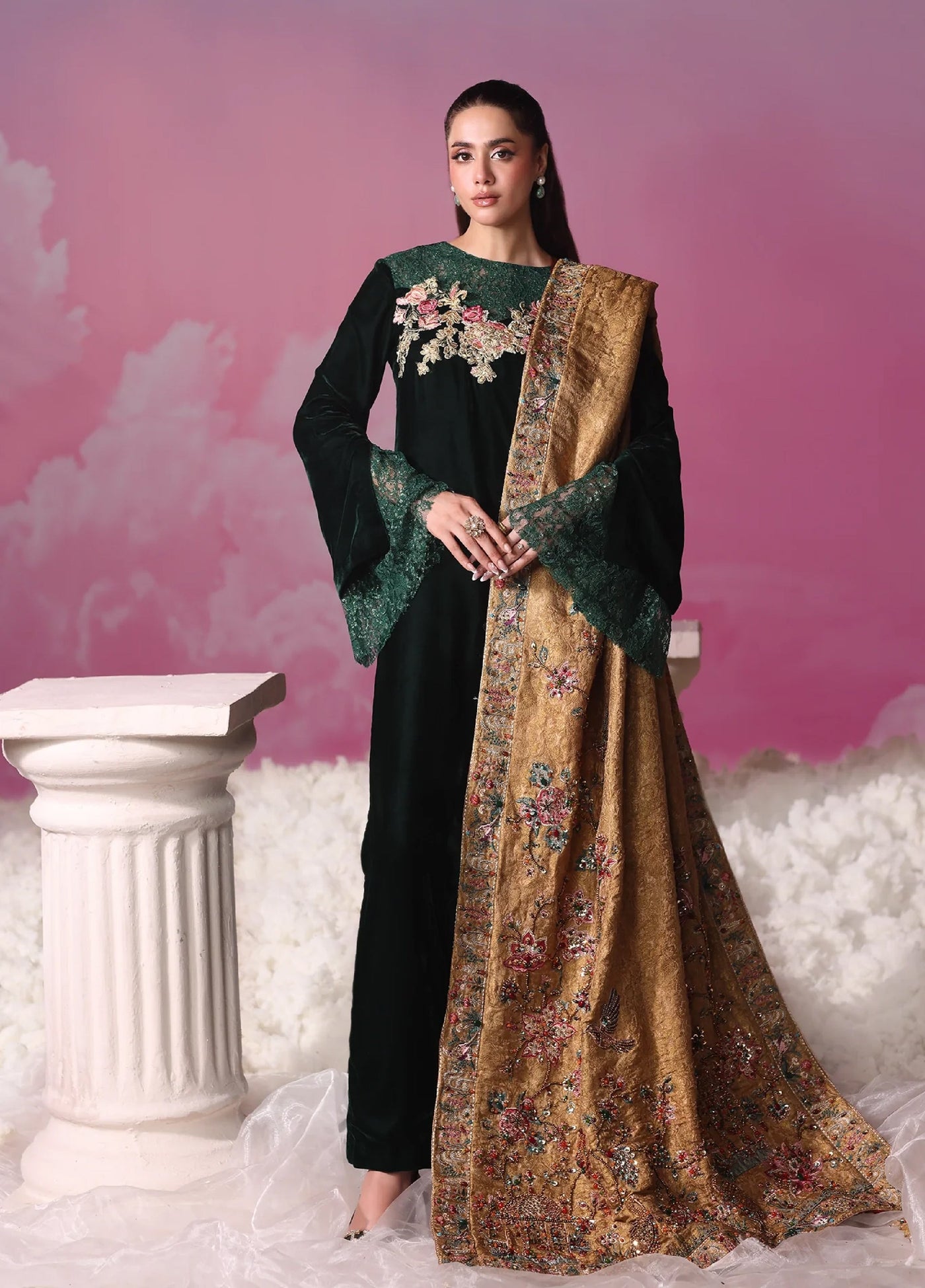 Mount Olypus by Musferah Saad Pret Embroidered Velvet 2 Piece Eternal Envy - Pret Collection