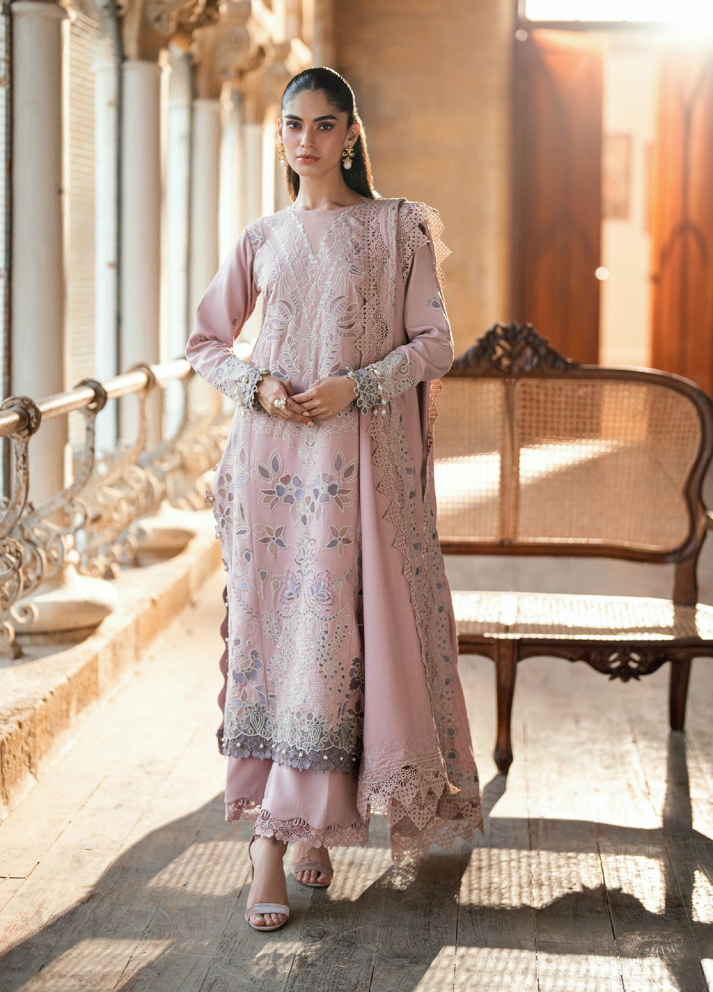 Zync by Florent One Nation Unstitched Khaddar Embroidered Suits 3 Piece FL25ON FL-8B - Casual Collection