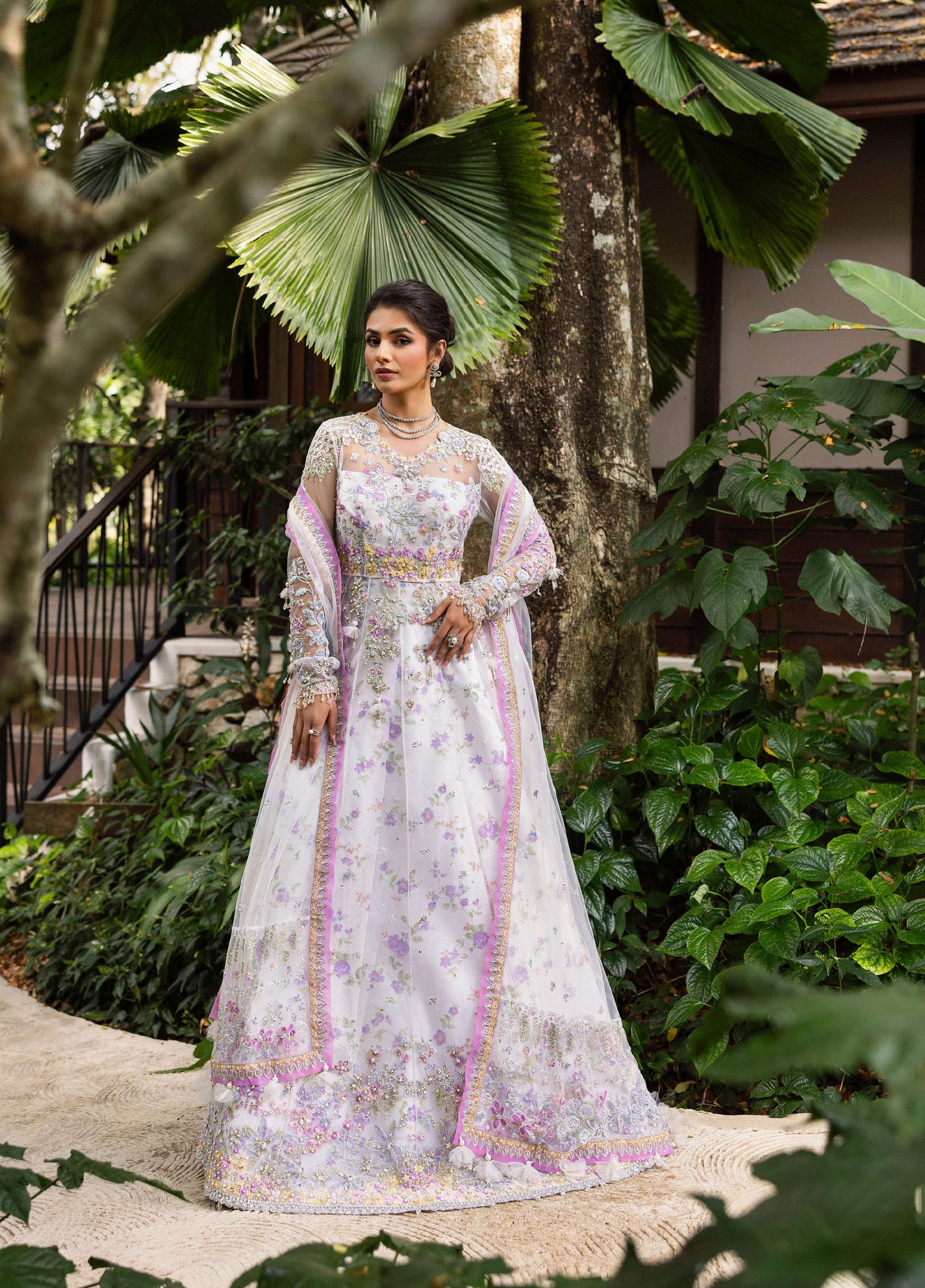 Saira Rizwan Unstitched Net Embroidered Suits 3 Piece SR25UF SRF25-05 Elina - Formal Collection