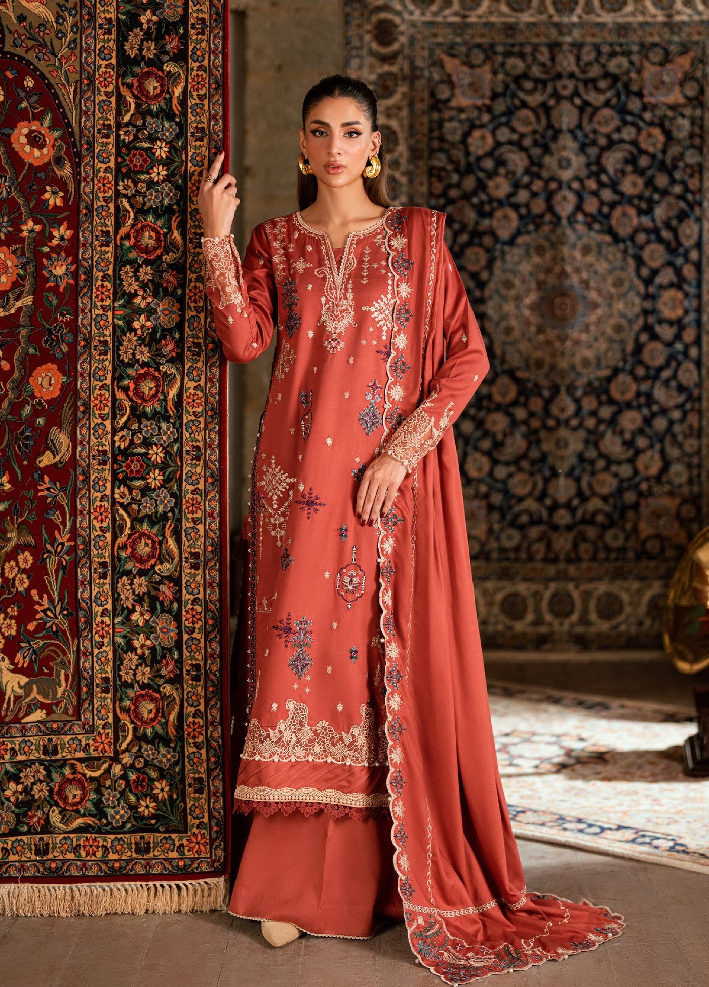 Zync by Florent One Nation Unstitched Khaddar Embroidered Suits 3 Piece FL25ON FL-2A - Casual Collection