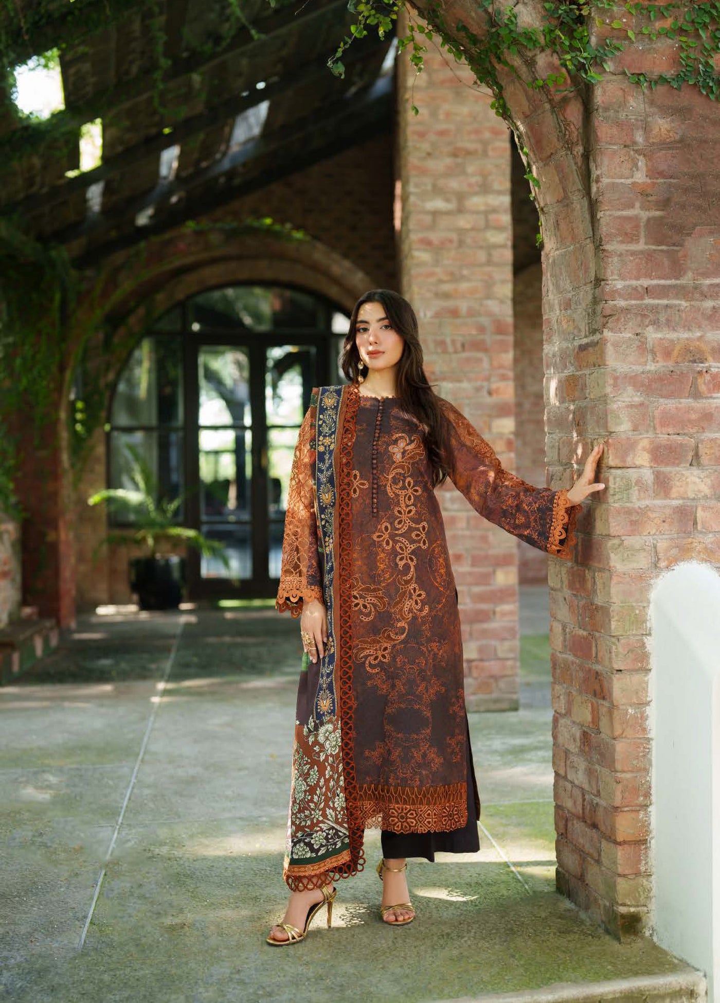 Meraki by Asifa And Nabeel Unstitched Viscose Embroidered Suits 3 Piece AN25MW ANM-07-Forest Calm - Casual Collection
