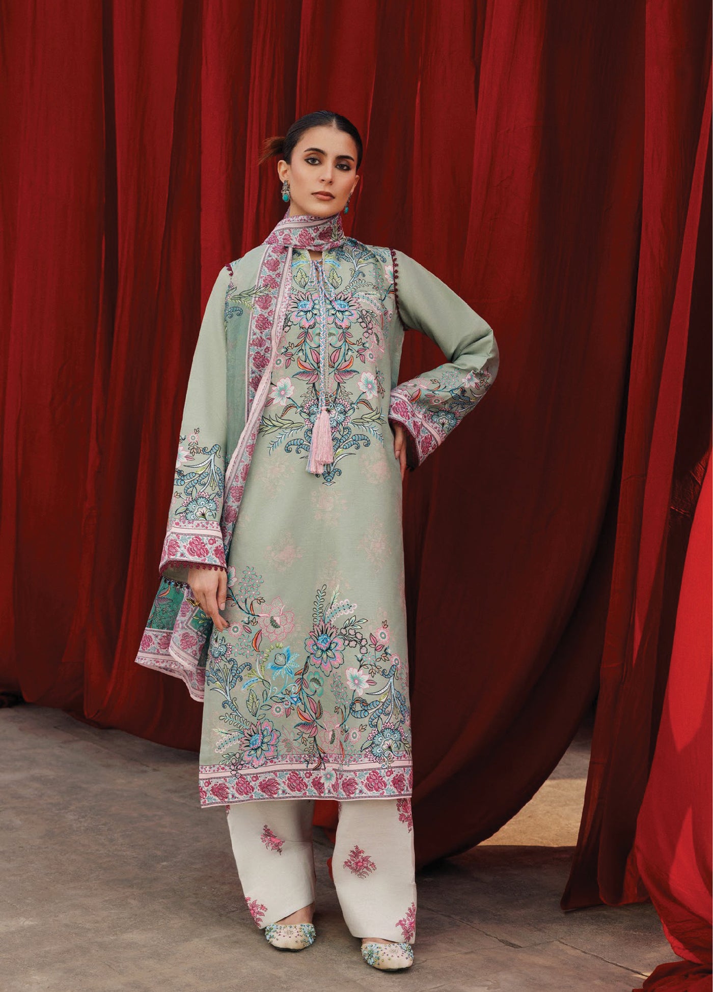 Aik Roz by Aik Atelier Unstitched Khaddar Printed Suits 3 Piece AIK25RK Look 06 - Winter Collection