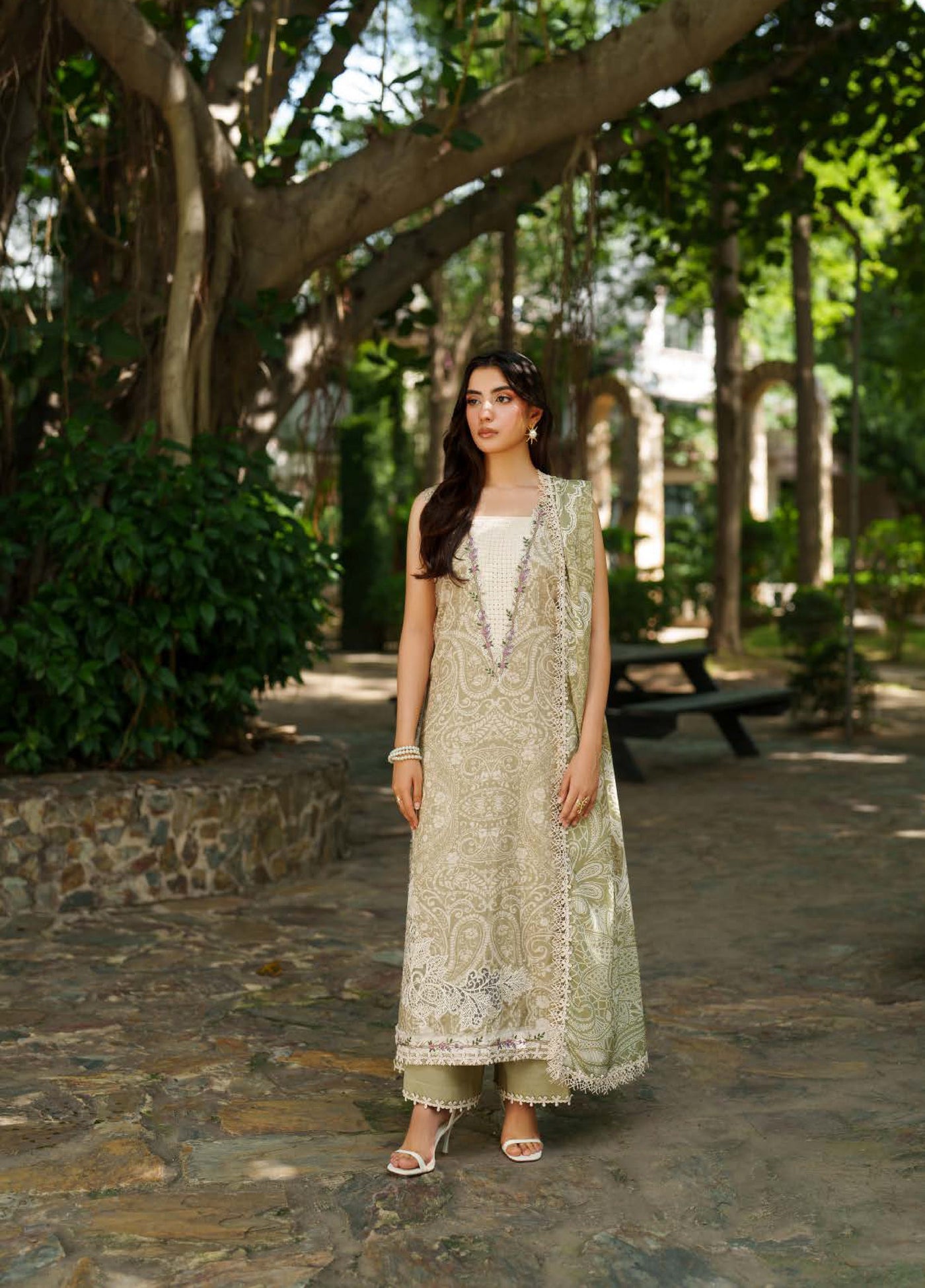 Meraki by Asifa And Nabeel Unstitched Viscose Embroidered Suits 3 Piece AN25MW ANM-09-Frozen Dew - Casual Collection