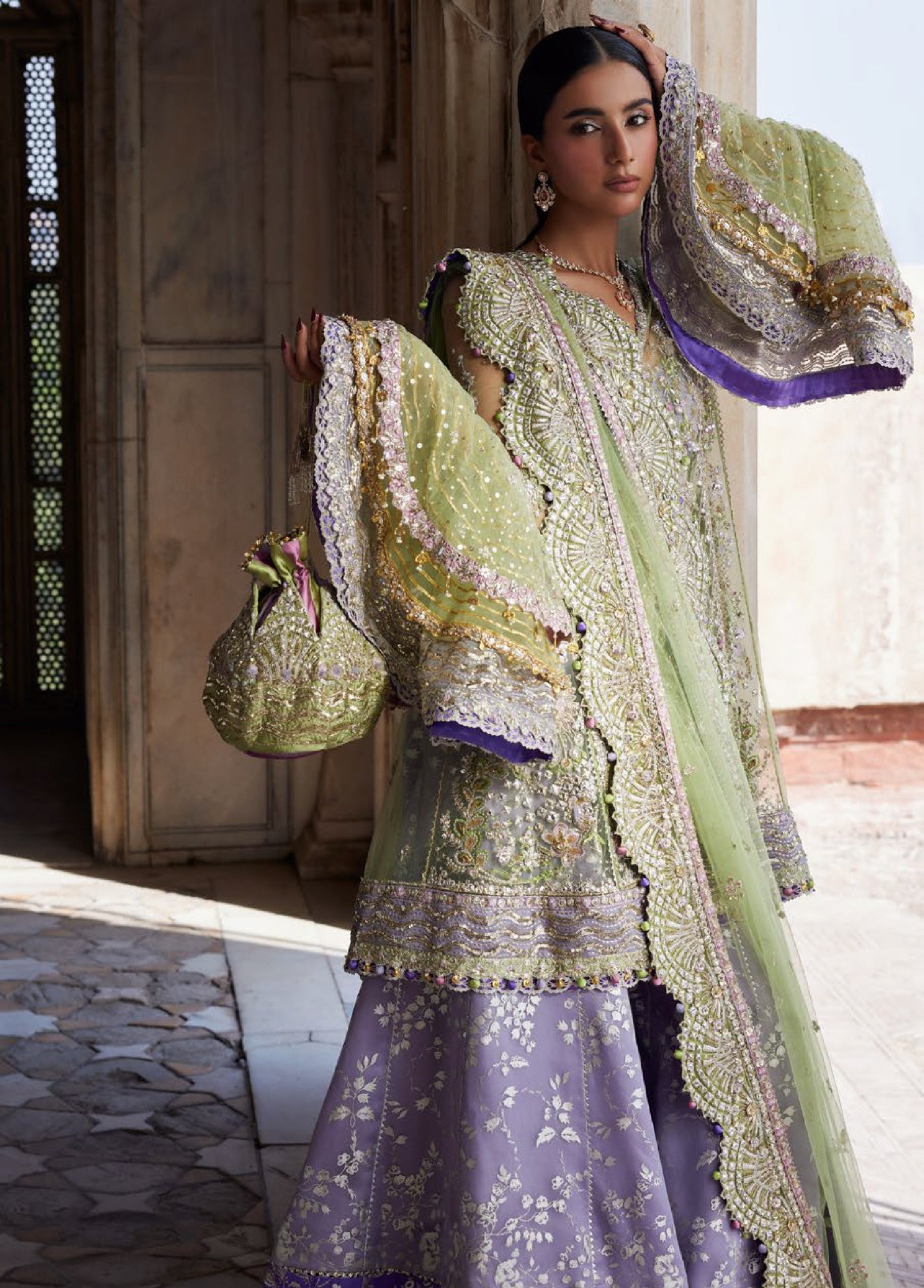 Zaha by Khadija Shah Gossamer Unstitched Embroidered Suits 3 Piece ZL25GF ZC25-07 - Festive Collection