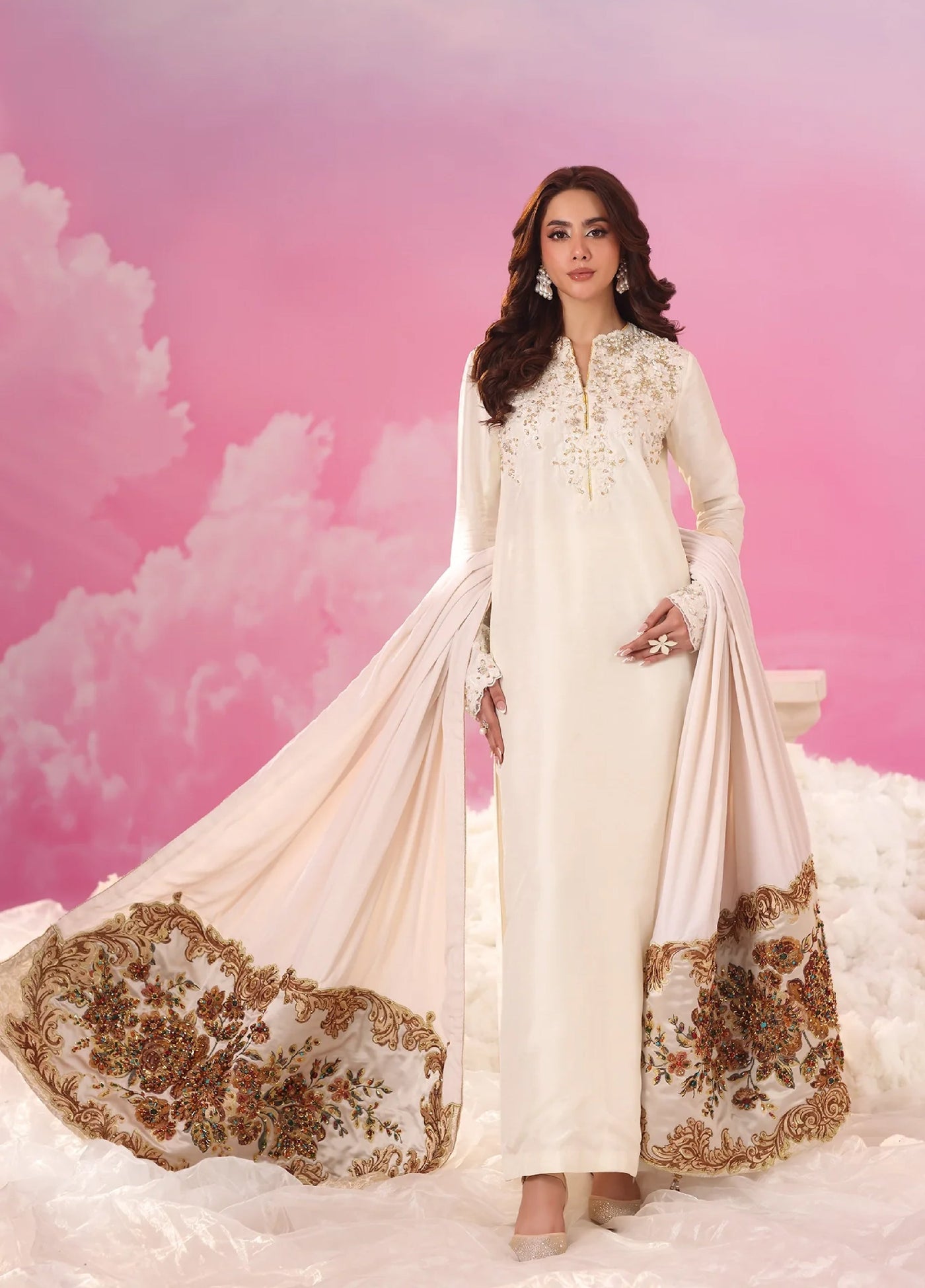 Mount Olypus by Musferah Saad Pret Embroidered Tissue Silk 2 Piece Iris Radiance - Pret Collection