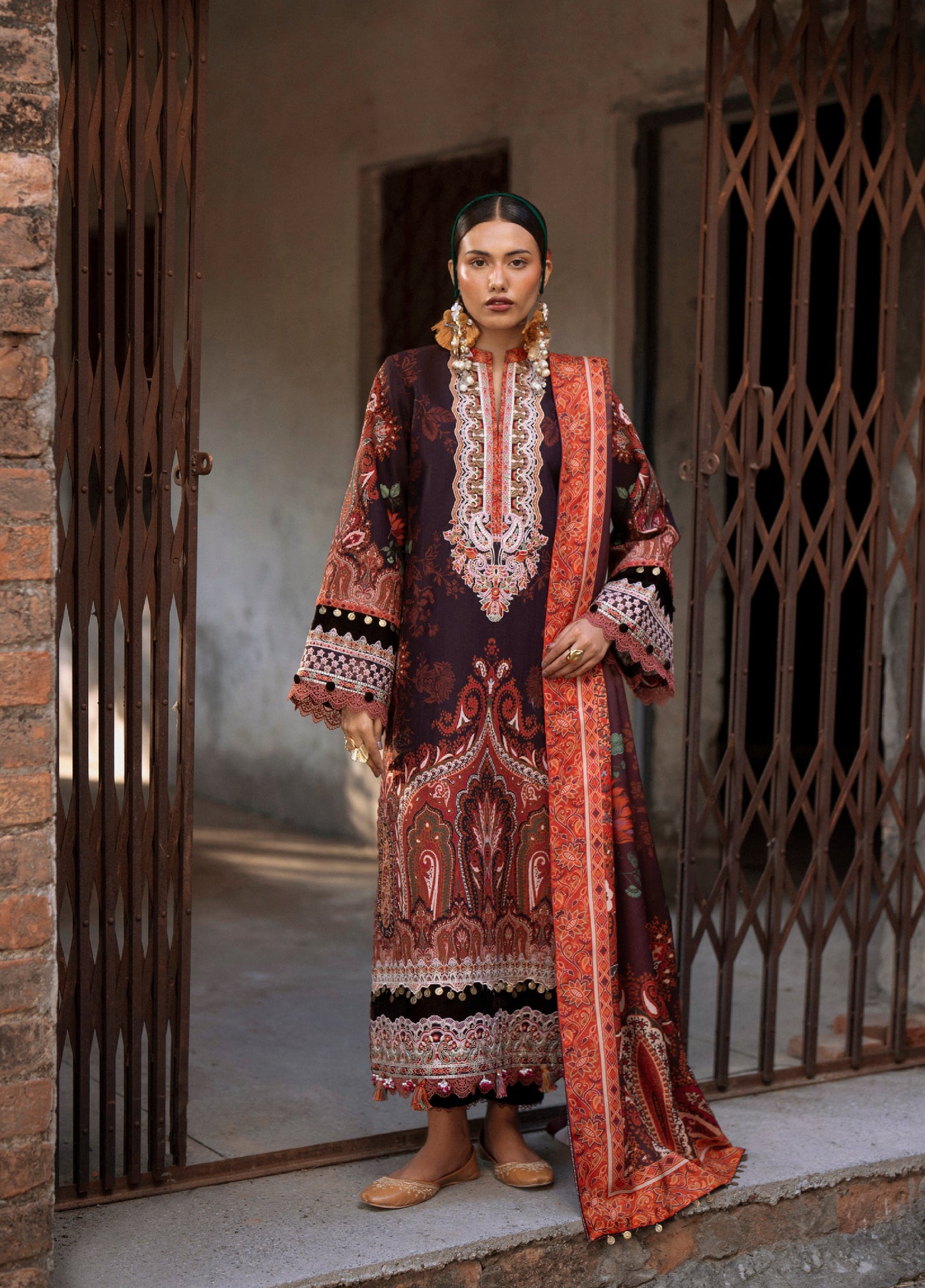 AJR Sard Shaam Embroidered Unstitched Khaddar Suits 3 Piece AJR25SS AJRW-07 NAQSH - Winter Collection