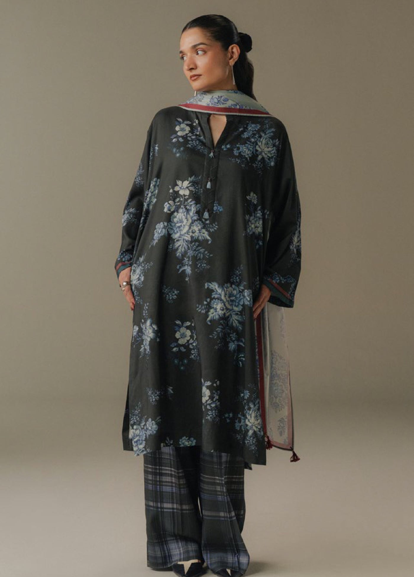 Coco by Zara Shahjahan Prints Unstitched Linen Suits 3 Piece CZS25PW Hushed Ember D-6B - Winter Collection