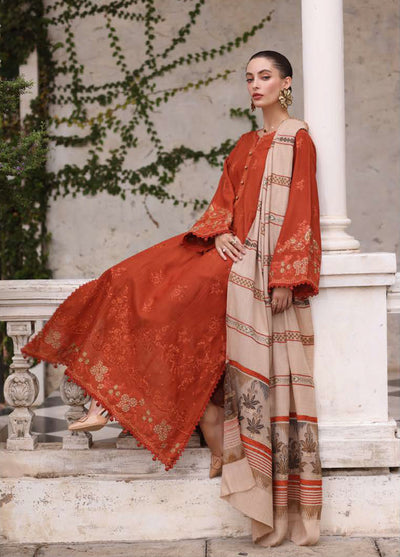 Noor by Saadia Asad Unstitched Khaddar Pashmina Shawl Embroidered Suits 3 Piece NSA25PW D10-Rustique - Casual Collection