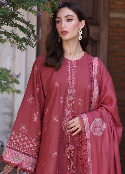 Noor by Saadia Asad Unstitched Khaddar Pashmina Shawl Embroidered Suits 3 Piece NSA25PW D8-Sienna - Casual Collection
