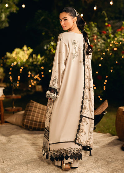 Florent Serenity Embroidered Woolen Shawls Unstitched Dobby Suits 3 Piece FL25WS FL-2B - Winter Collection