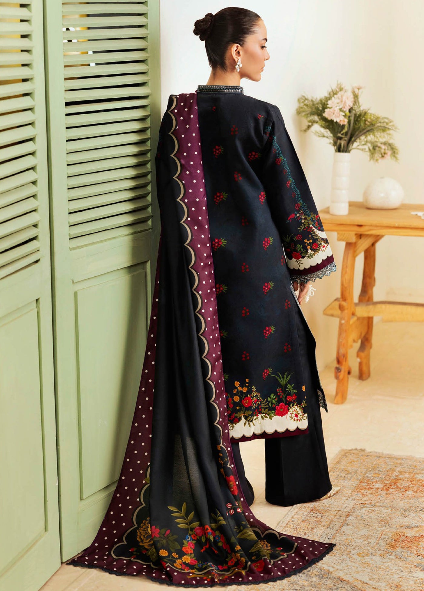 Nissa Floral Symphony by Rajbari Embroidered Marina Suits Unstitched 3 Piece RB25NM D-02 - Winter Collection