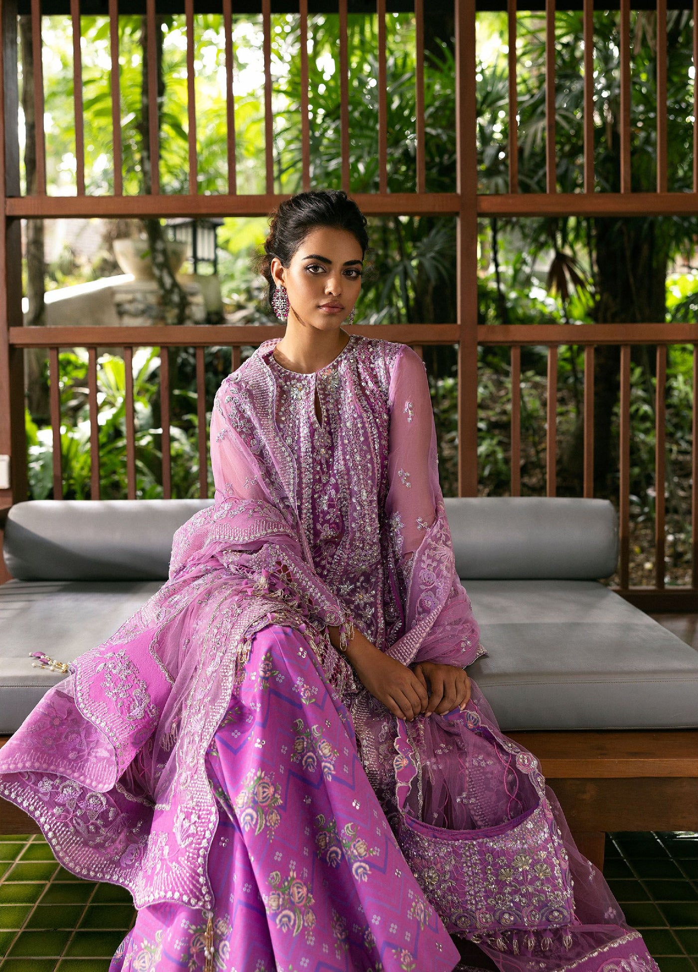 Saira Rizwan Unstitched Organza Embroidered Suits 3 Piece SR25UF SRF25-07 Liyana - Formal Collection