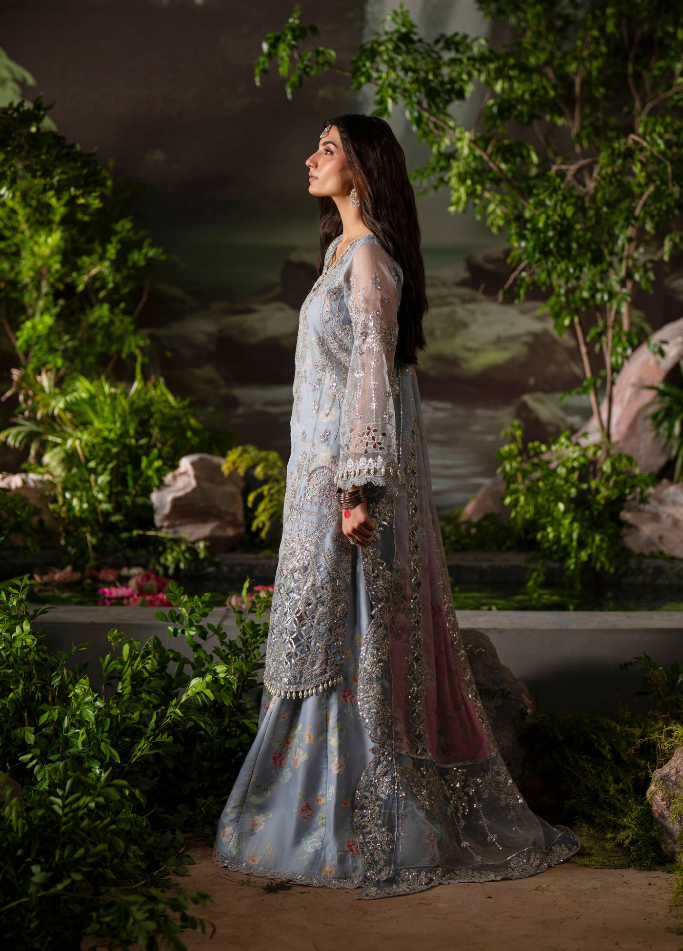 Dastan E Ishq by Ajr Festive Embroidered Unstitched Net 3 Piece Suits AJR25DI D-6 Mahjabeen - Formals Collection