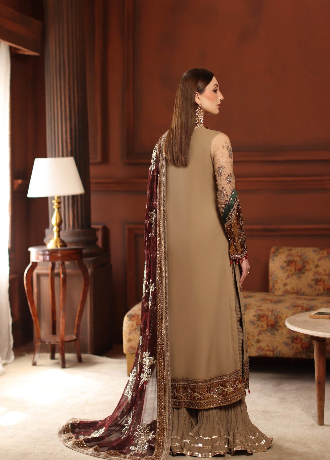 MaAlfaaz By Nureh Festive Unstitched Chiffon Embroidered 3 Piece Suits NU25AF NL-91 - Festive Collection