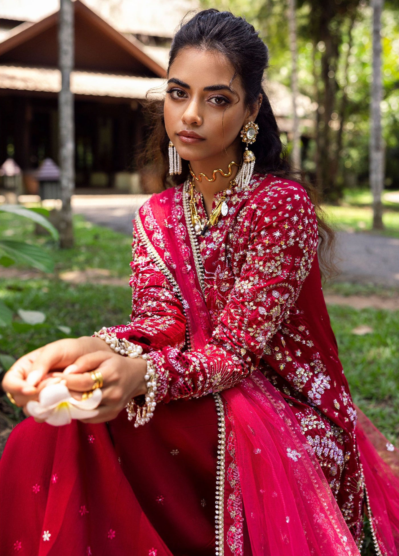 Saira Rizwan Unstitched Raw Silk Embroidered Suits 3 Piece SR25UF SRF25-01 Golnar - Formal Collection