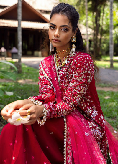 Saira Rizwan Unstitched Raw Silk Embroidered Suits 3 Piece SR25UF SRF25-01 Golnar - Formal Collection