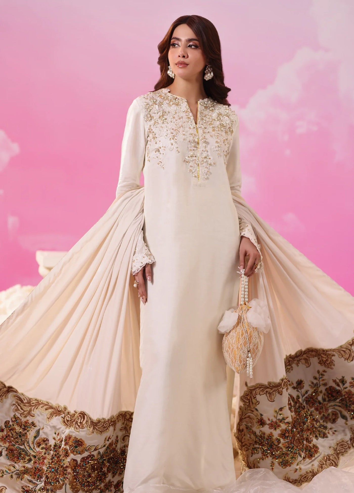 Mount Olypus by Musferah Saad Pret Embroidered Tissue Silk 2 Piece Iris Radiance - Pret Collection