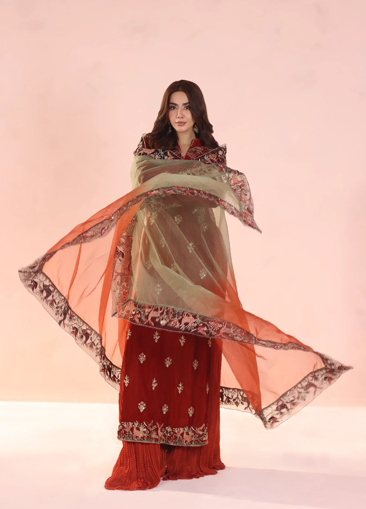 Eterna by Musferah Saad Pret Embroidered Velvet 3 Piece Ember Glow - Festive Collection