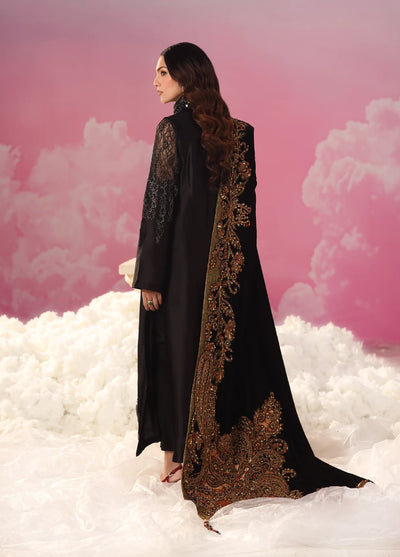 Mount Olypus by Musferah Saad Pret Embroidered Tissue Silk 2 Piece Midnight Eternel - Pret Collection