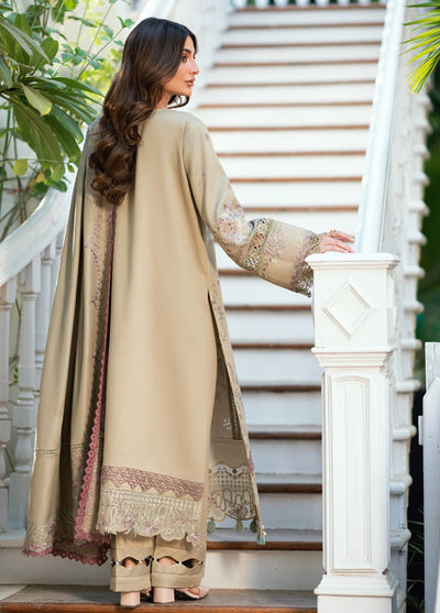 Florent Serenity Embroidered Woolen Shawls Unstitched Dobby Suits 3 Piece FL25WS FL-7A - Winter Collection