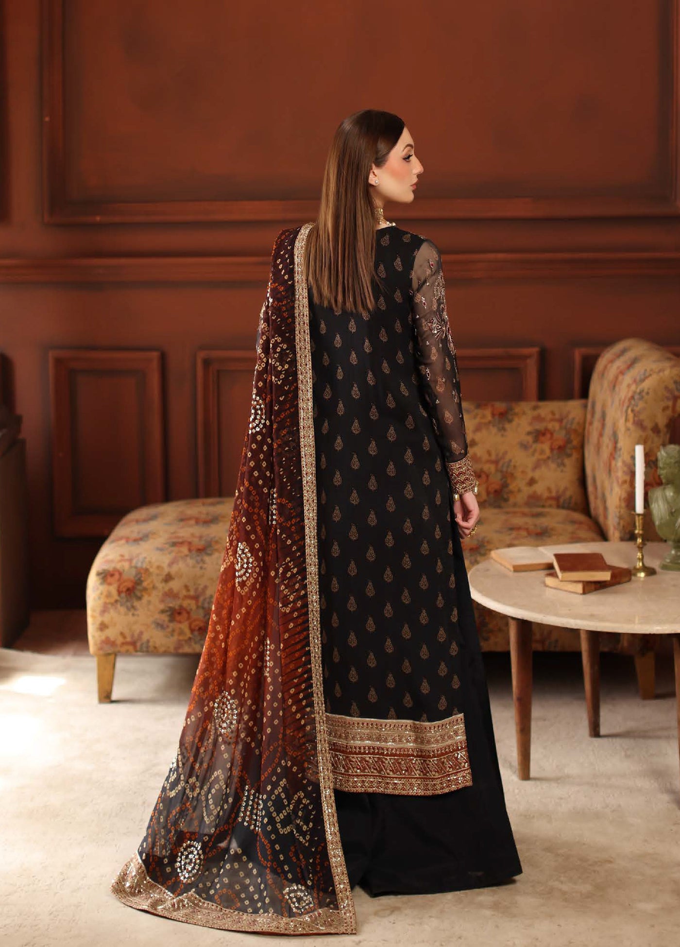 MaAlfaaz By Nureh Festive Unstitched Chiffon Embroidered 3 Piece Suits NU25AF NL-93 - Festive Collection