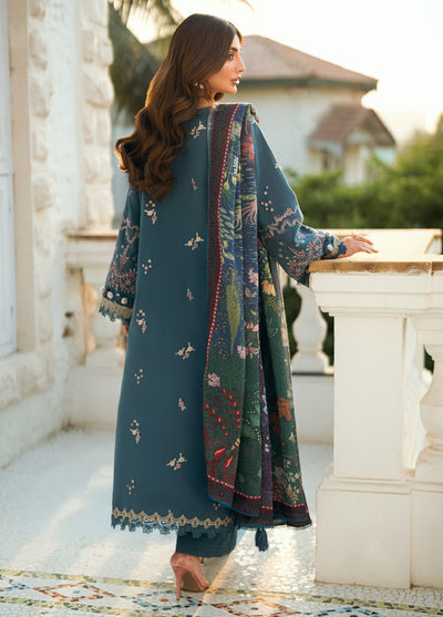 Florent Serenity Embroidered Woolen Shawls Unstitched Karandi Suits 3 Piece FL25WS FL-6A - Winter Collection