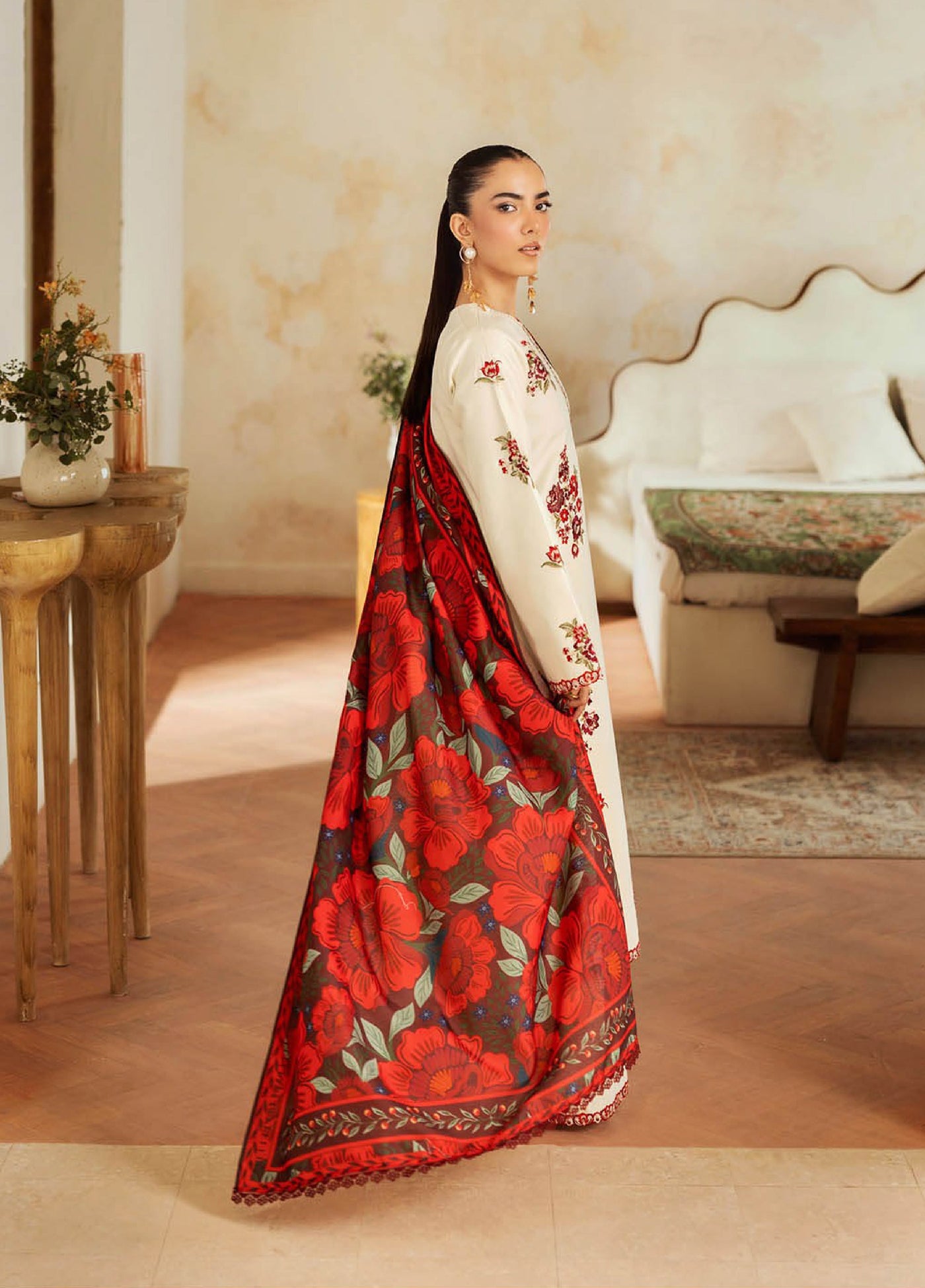 Nissa Floral Symphony by Rajbari Embroidered Marina Suits Unstitched 3 Piece RB25NM D-01 - Winter Collection
