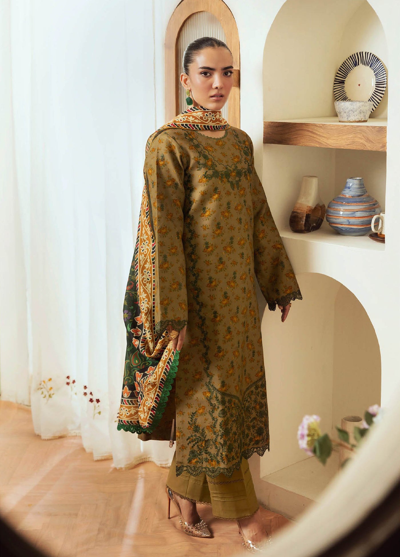 Nissa Floral Symphony by Rajbari Embroidered Marina Suits Unstitched 3 Piece RB25NM D-05 - Winter Collection