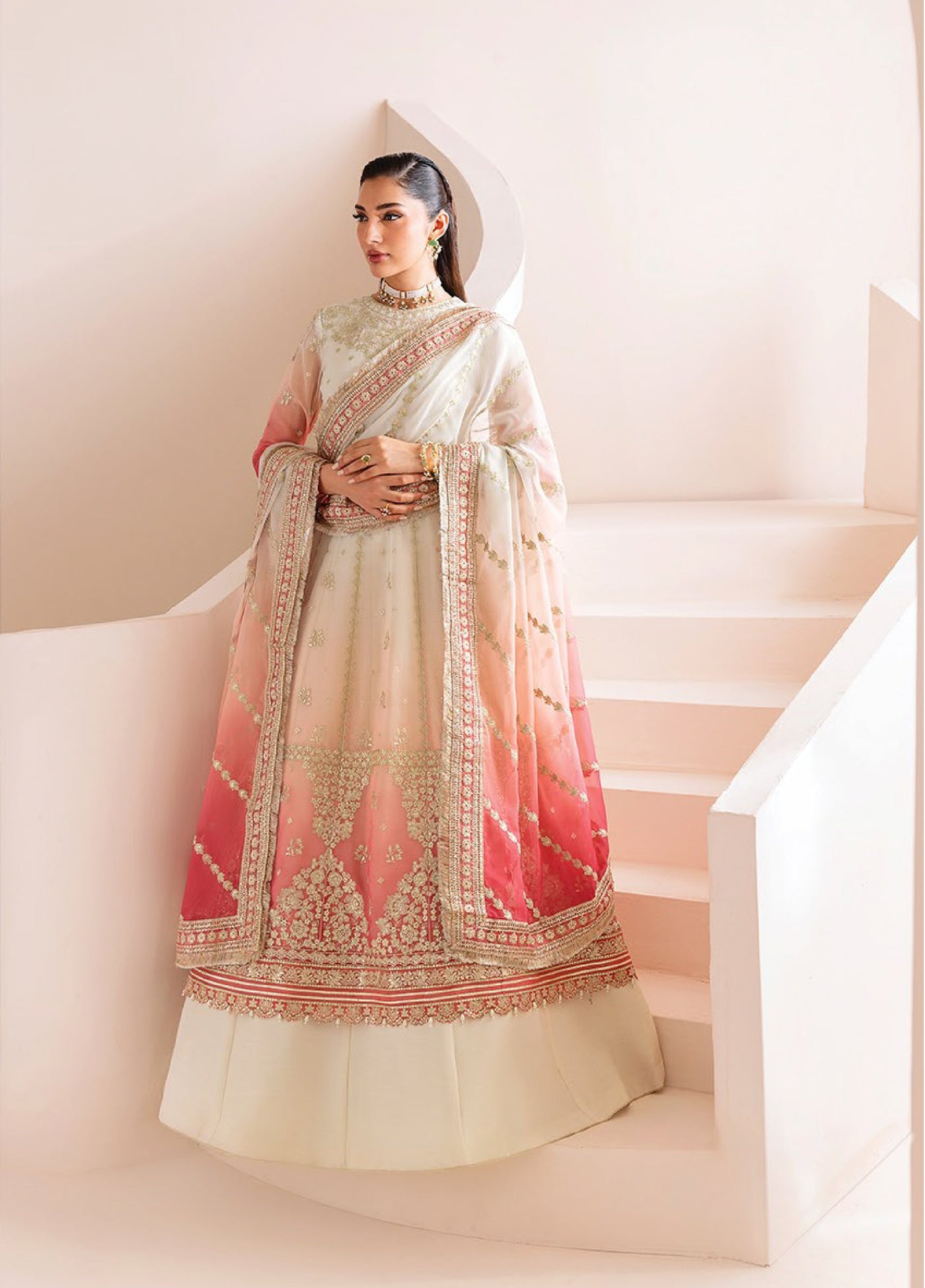 Xenia Formal Unstitched Luxury Embroidered Chiffon Suits 3 Piece XE25UF 04-Mahlaqa - Formals Collection