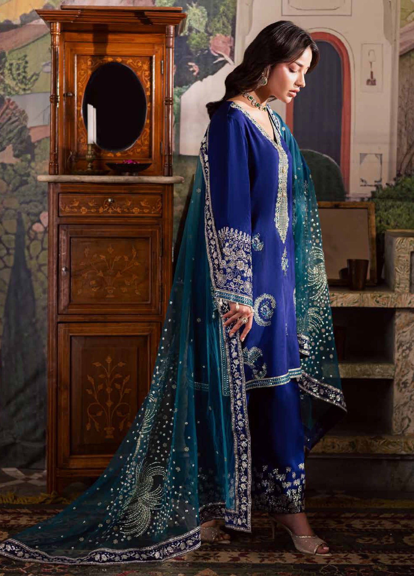 Nureh Nur Mahal The Silk Edit Unstitched Suits 3 Piece NU25NM NE-192 - Festive Collection