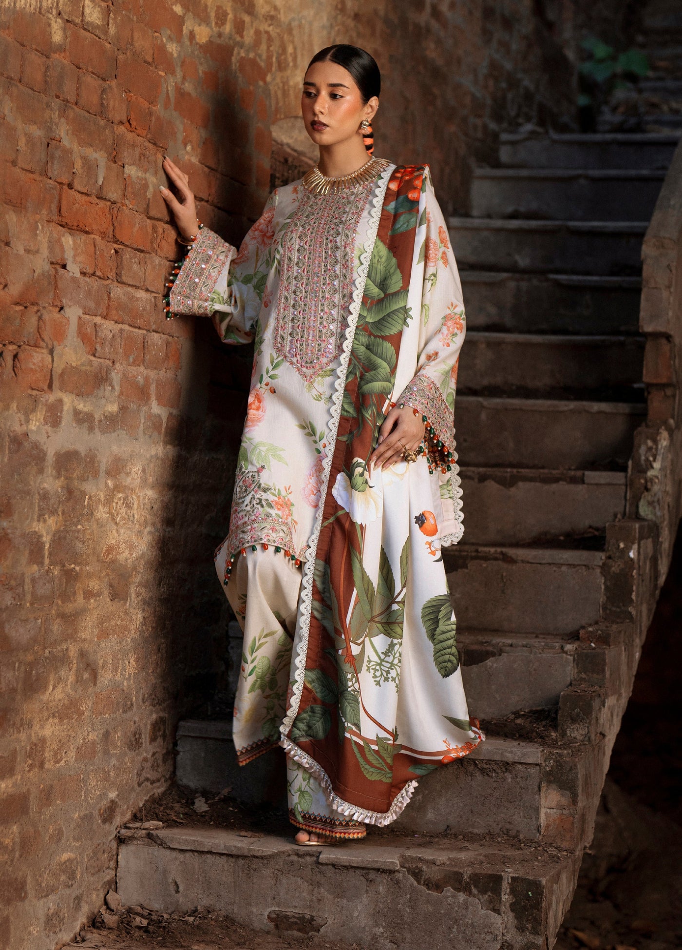 AJR Sard Shaam Embroidered Unstitched Khaddar Suits 3 Piece AJR25SS AJRW-03 ZAIB - Winter Collection