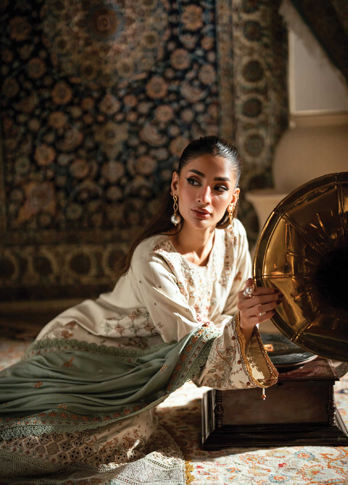 Zync by Florent One Nation Unstitched Khaddar Embroidered Suits 3 Piece FL25ON FL-1A - Casual Collection