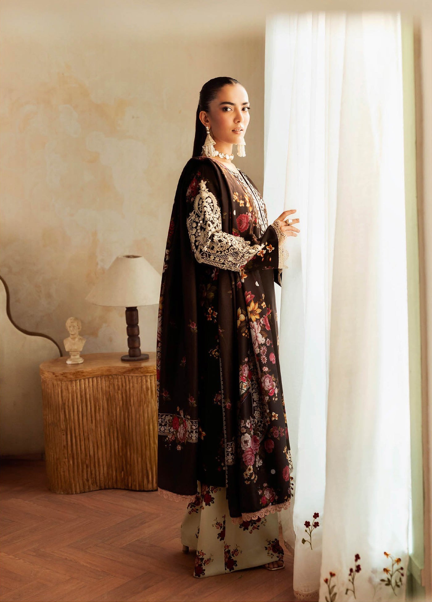 Nissa Floral Symphony by Rajbari Embroidered Marina Suits Unstitched 3 Piece RB25NM D-04 - Winter Collection
