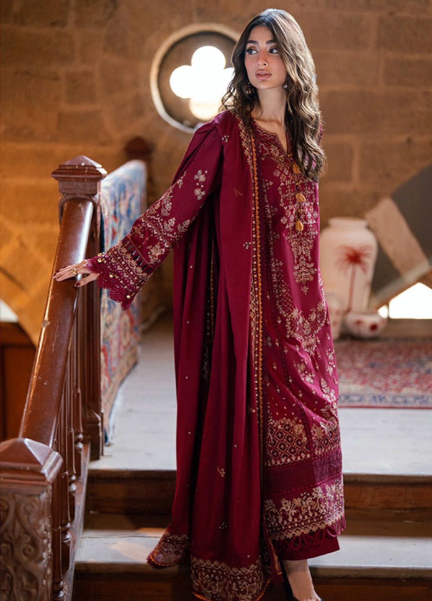 Zync by Florent One Nation Unstitched Khaddar Embroidered Suits 3 Piece FL25ON FL-1B - Casual Collection