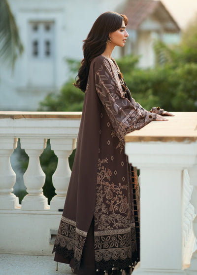 Florent Serenity Embroidered Woolen Shawls Unstitched Marina Twill Suits 3 Piece FL25WS FL-3B - Winter Collection