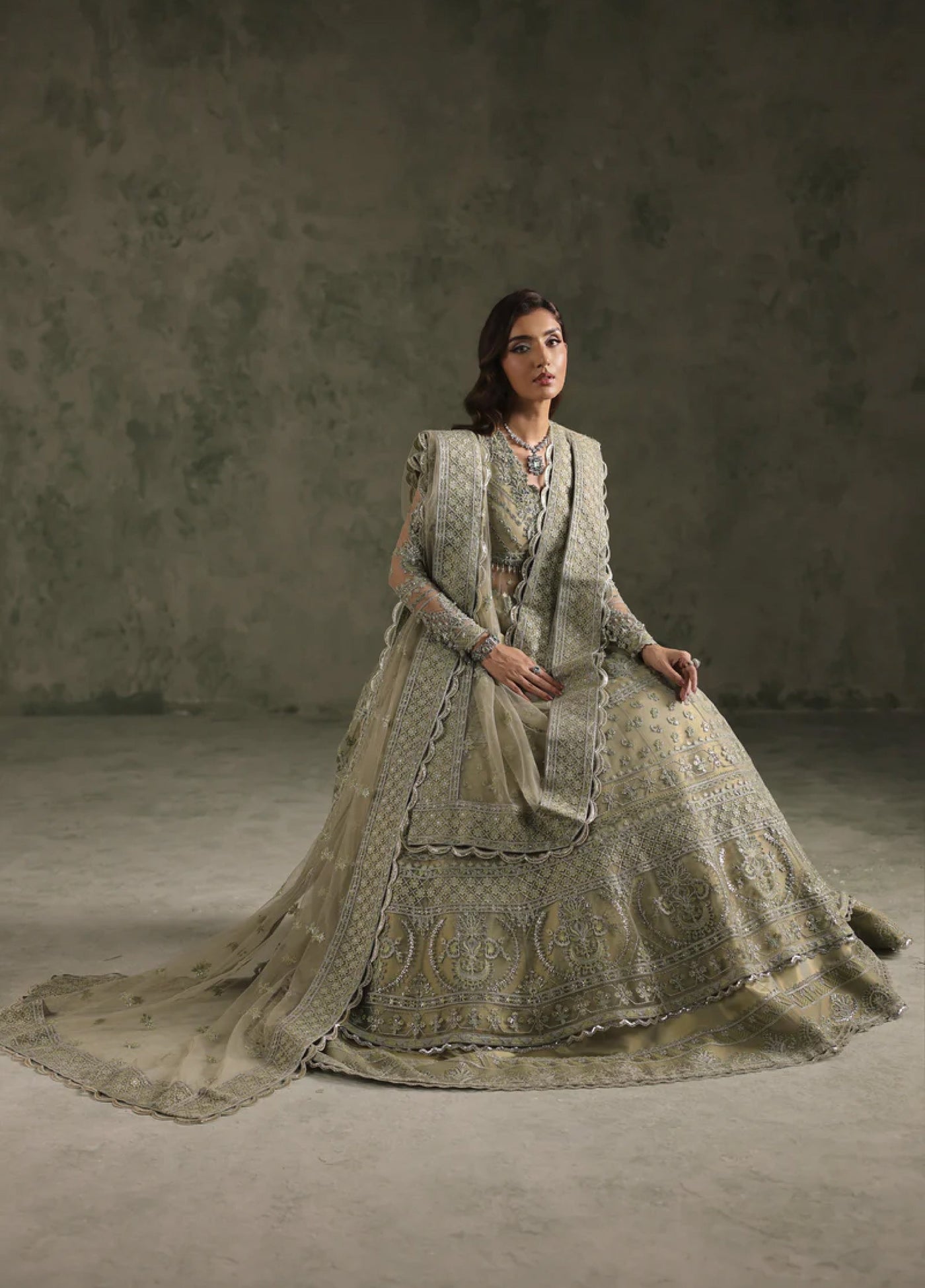 Esmeree by Imran Ramzan Embroidered Unstitched Net 3 Piece Emeraude De Sauge - Formals Collection