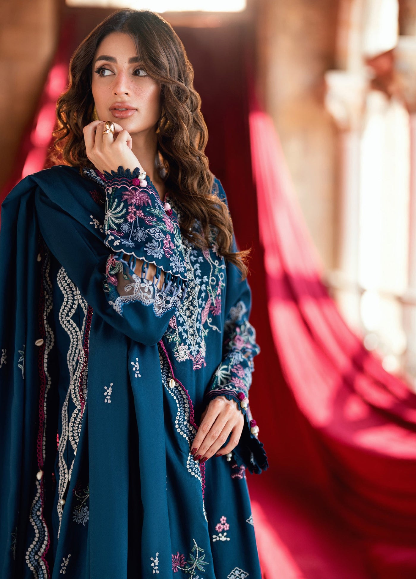 Zync by Florent One Nation Unstitched Khaddar Embroidered Suits 3 Piece FL25ON FL-4B - Casual Collection