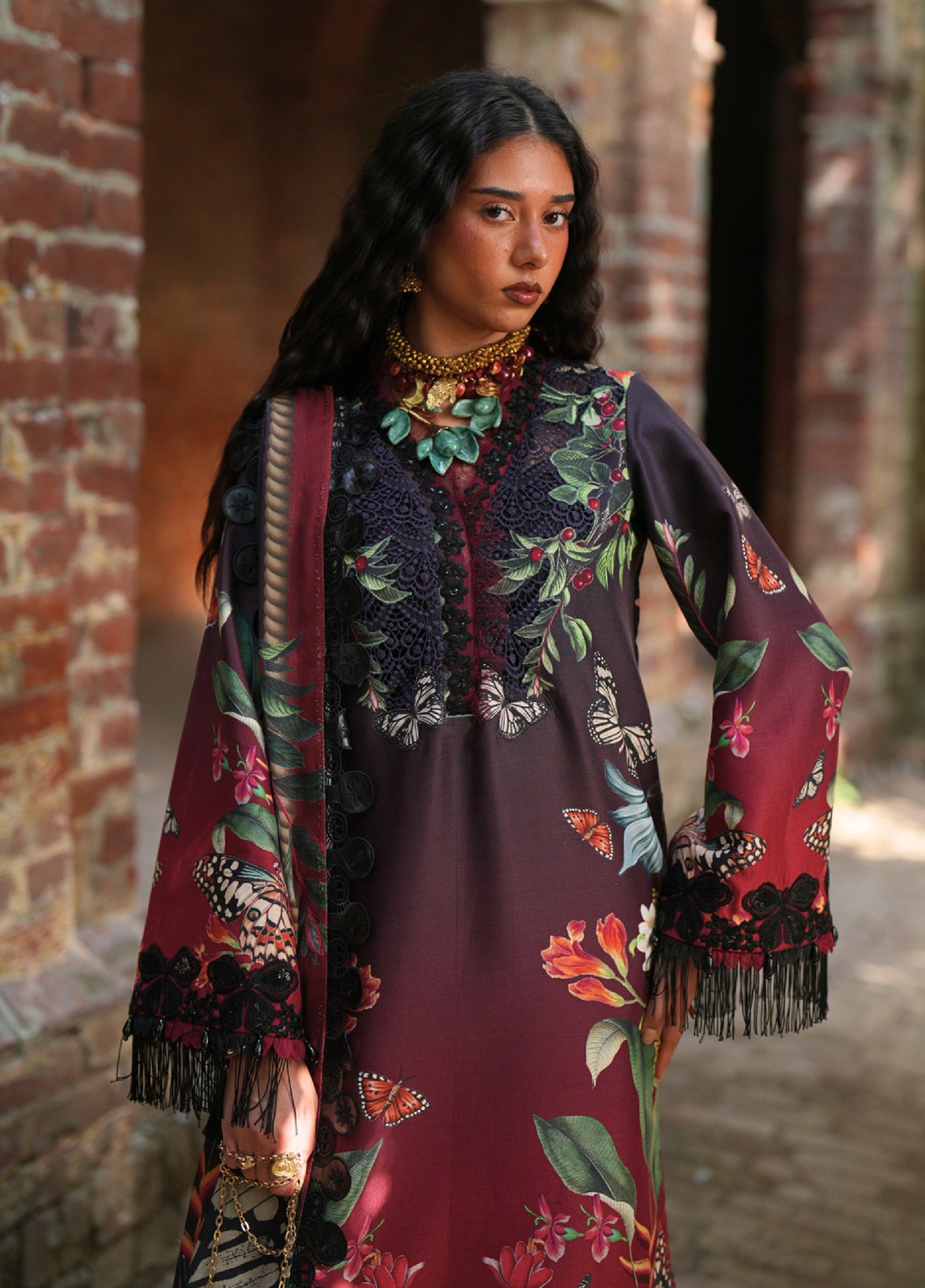 AJR Sard Shaam Embroidered Unstitched Khaddar Suits 3 Piece AJR25SS AJRW-06 AARAISH - Winter Collection