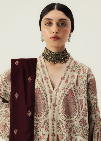 Zara Shahjahan Unstitched Casuals Marina Embroidered Suits 3 Piece CZS25WC D7-kel - Casuals Collection