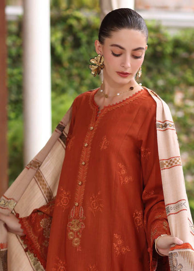 Noor by Saadia Asad Unstitched Khaddar Pashmina Shawl Embroidered Suits 3 Piece NSA25PW D10-Rustique - Casual Collection