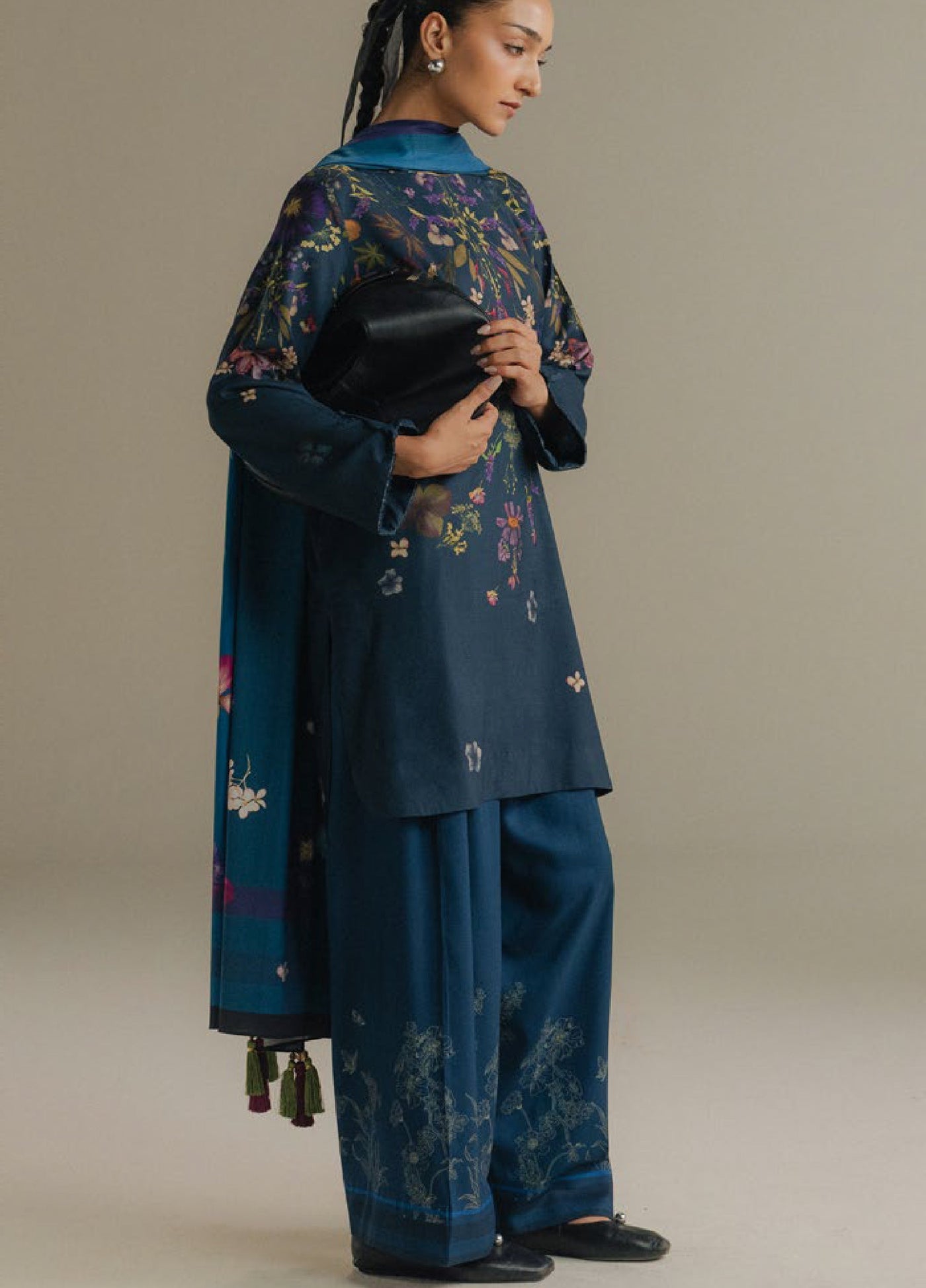 Coco by Zara Shahjahan Prints Unstitched Linen Suits 3 Piece CZS25PW Morning Echo D-8A - Winter Collection