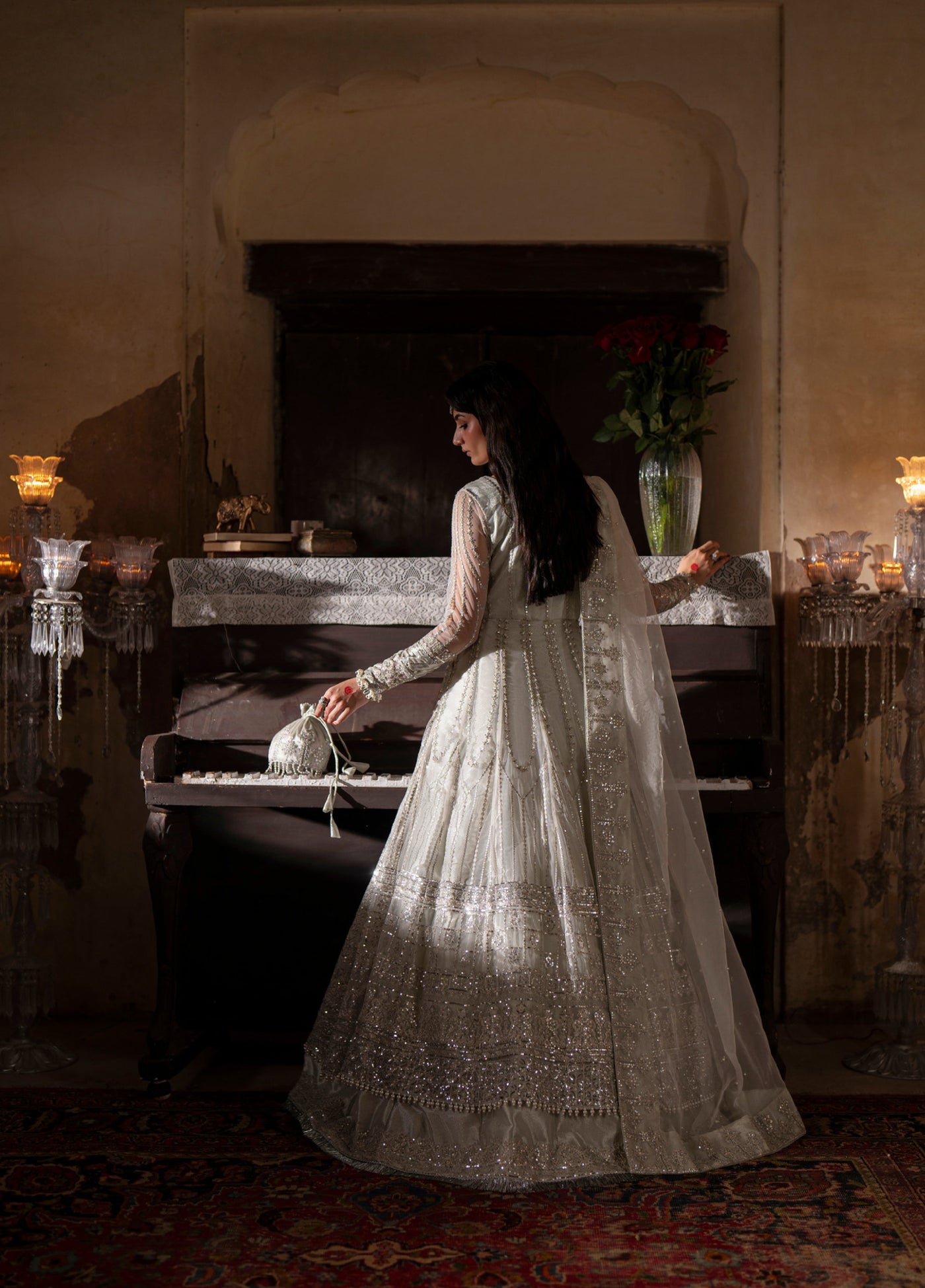 Dastan E Ishq by Ajr Festive Embroidered Unstitched Net 3 Piece Suits AJR25DI D-5 Roohi - Formals Collection