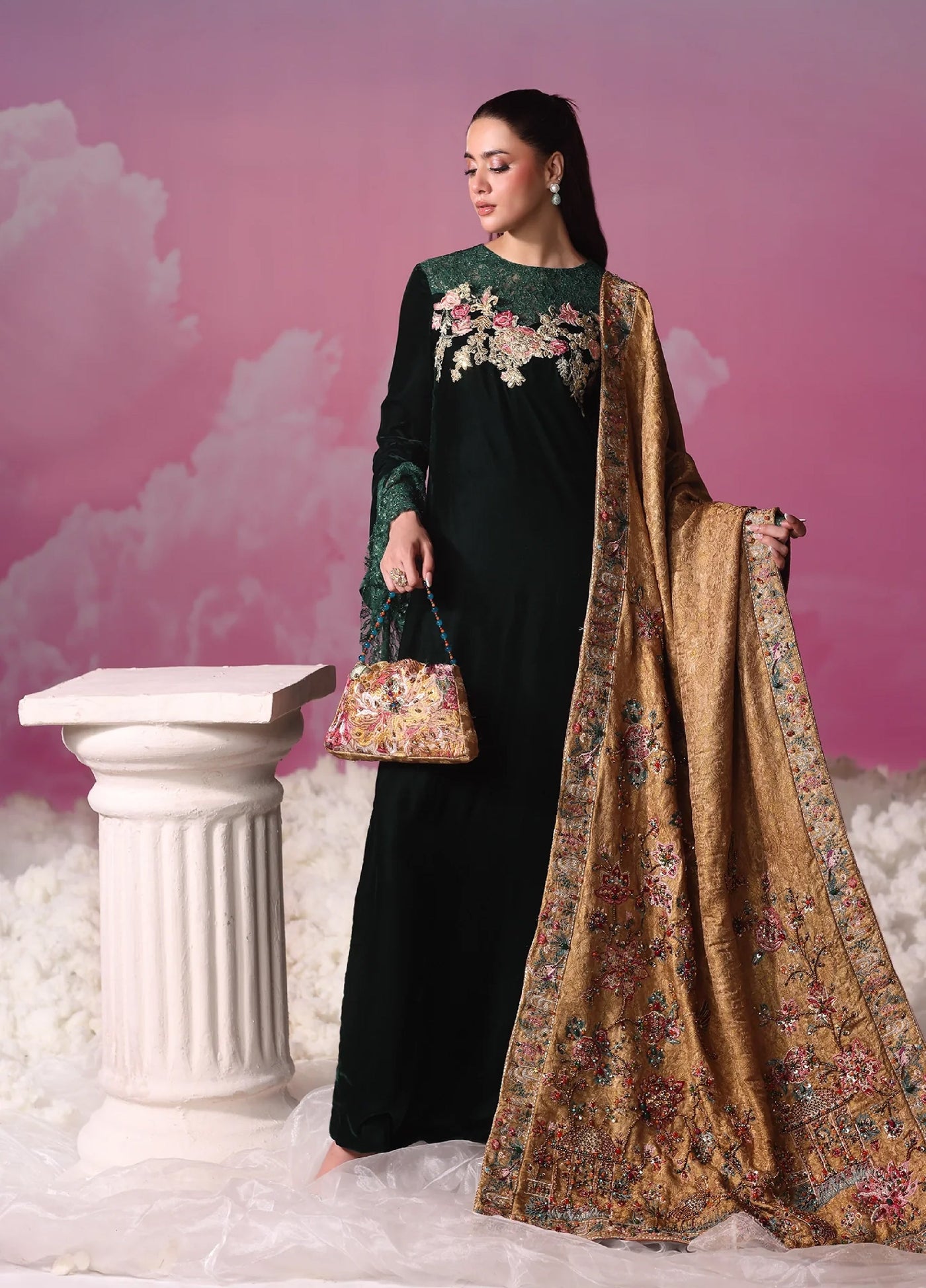 Mount Olypus by Musferah Saad Pret Embroidered Velvet 2 Piece Eternal Envy - Pret Collection