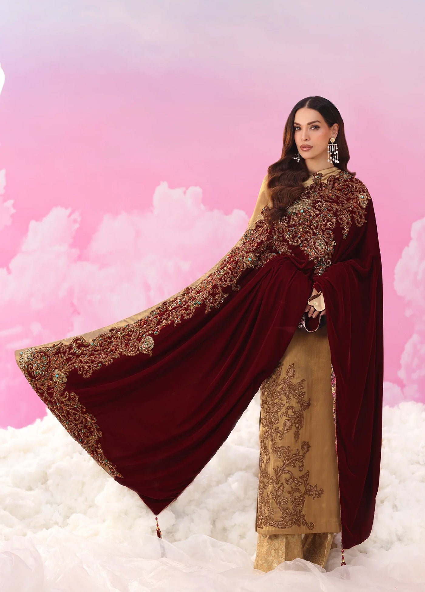 Mount Olypus by Musferah Saad Pret Embroidered Masoori 2 Piece Velour Aurelia - Pret Collection