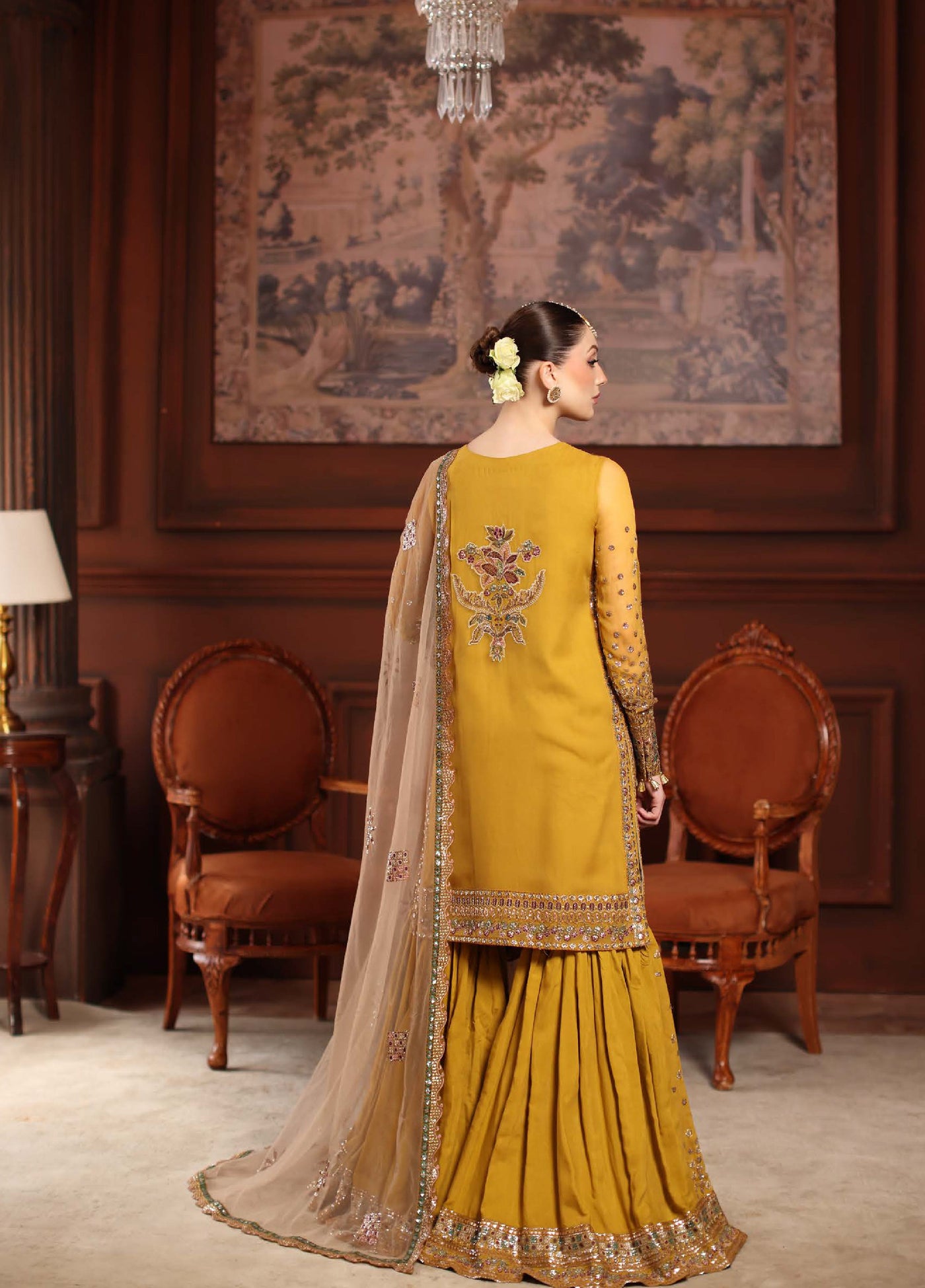 MaAlfaaz By Nureh Festive Unstitched Chiffon Embroidered 3 Piece Suits NU25AF NL-92 - Festive Collection