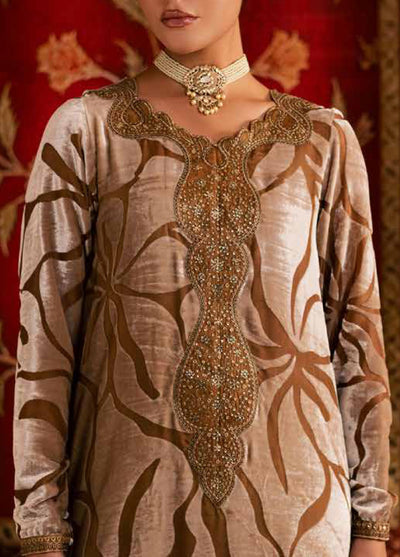 Ballerina by Nureh Unstitched Velvet Palachi Embroidered 3 Piece Suits NU25BV NU2-191 - Festive Collection