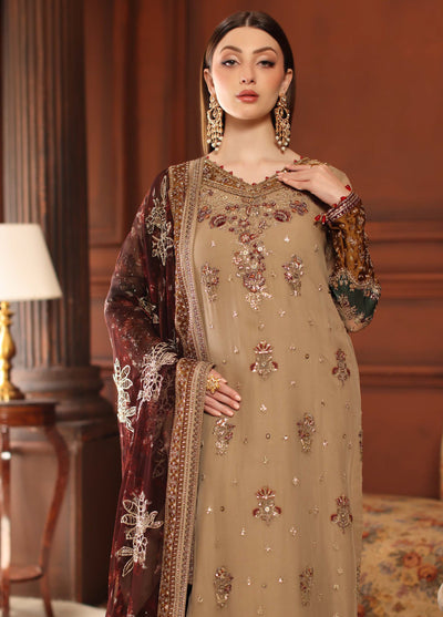MaAlfaaz By Nureh Festive Unstitched Chiffon Embroidered 3 Piece Suits NU25AF NL-91 - Festive Collection