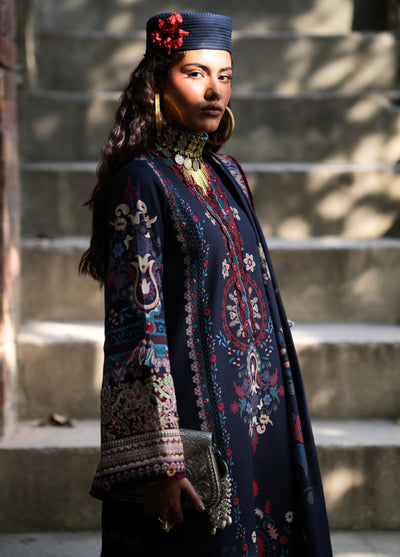 AJR Sard Shaam Embroidered Unstitched Khaddar Suits 3 Piece AJR25SS AJRW-05 NILOFER - Winter Collection