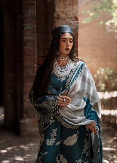 AJR Sard Shaam Embroidered Unstitched Linen Suits 3 Piece AJR25SS AJRW-09 KAYA - Winter Collection